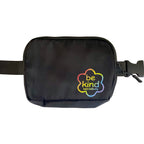 Belt Bag - Black with Rainbow Flower
