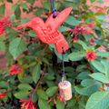 Hummingbird Ornament - Poppy Orange Floral
