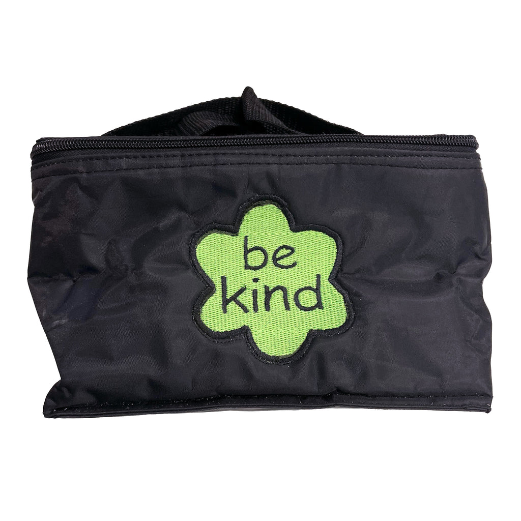 Embroidered Cube Lunch Tote Black