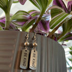 Earrings - Be Kind Stamped Plate with Silver Bead
