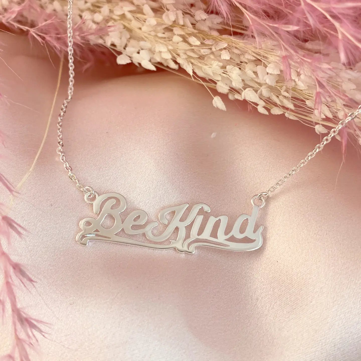 Be Kind Nameplate Necklace - Sterling Silver