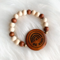 Be Kind Round Wood Bracelet Ivory and Brown