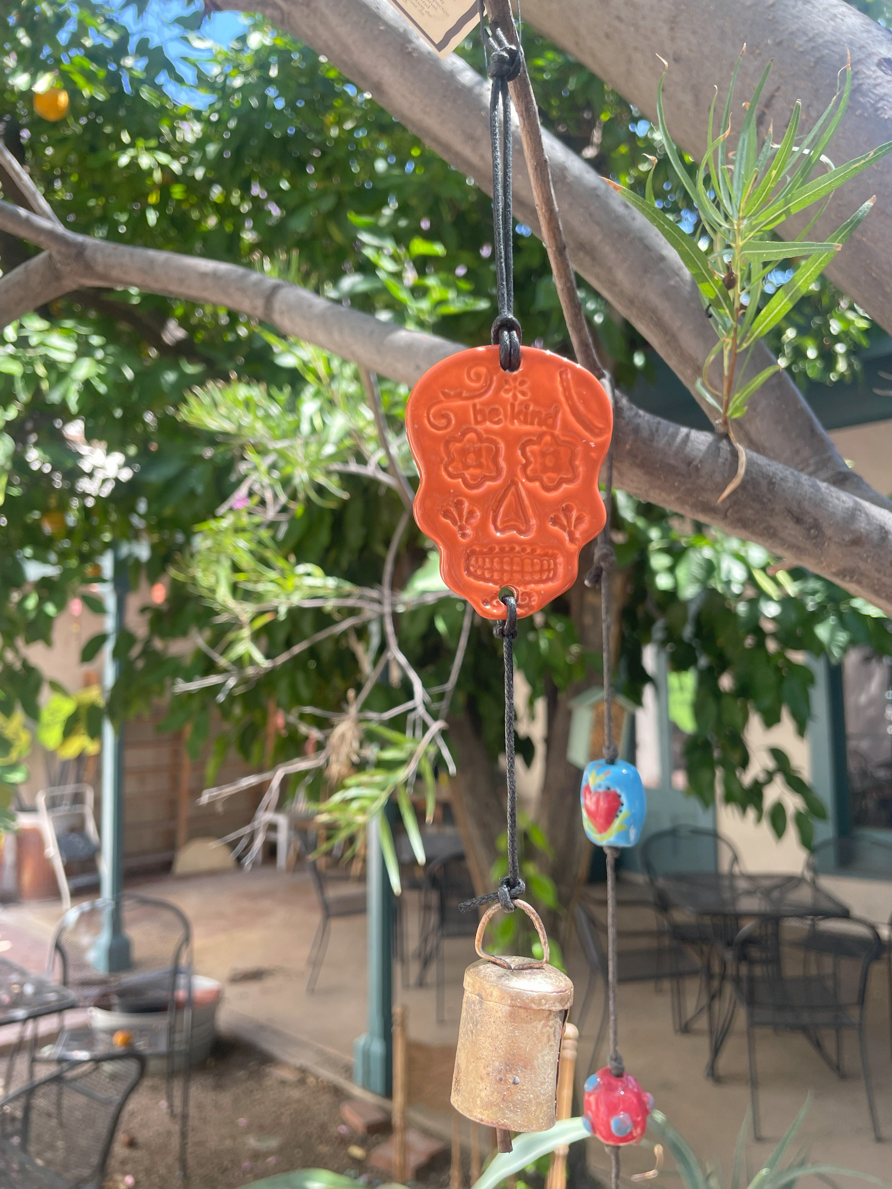 Sugar Skull Ornament Burnt Orange
