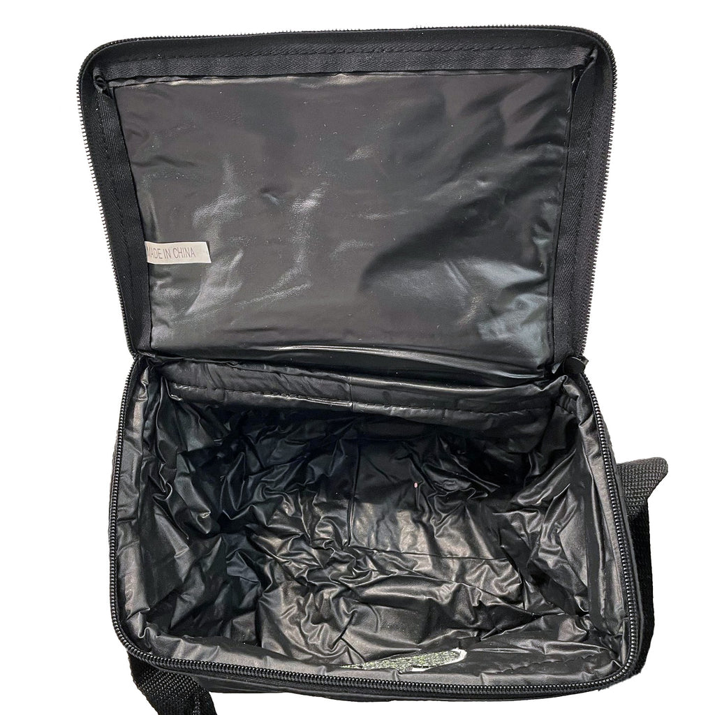 Embroidered Cube Lunch Tote Black