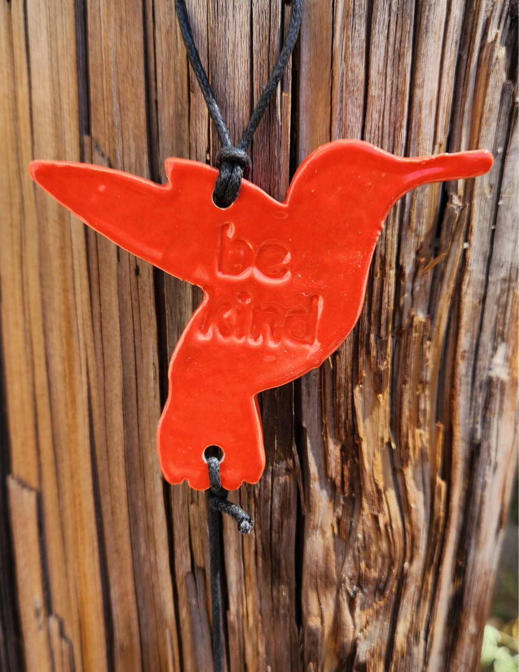 Hummingbird Ornament - Poppy Orange Floral