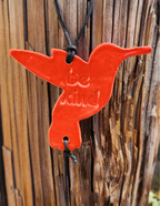 Hummingbird Ornament - Poppy Orange Floral