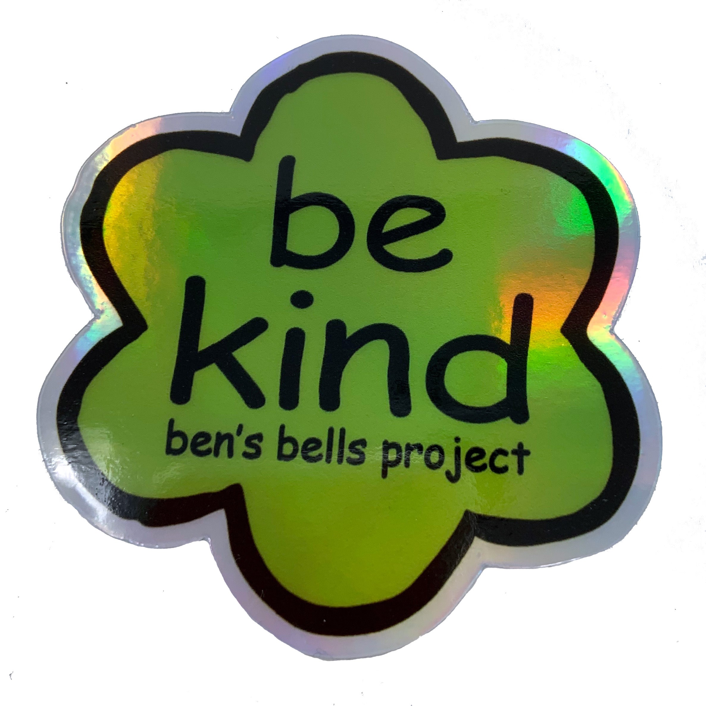 Vinyl Sticker - be kind flower holographic