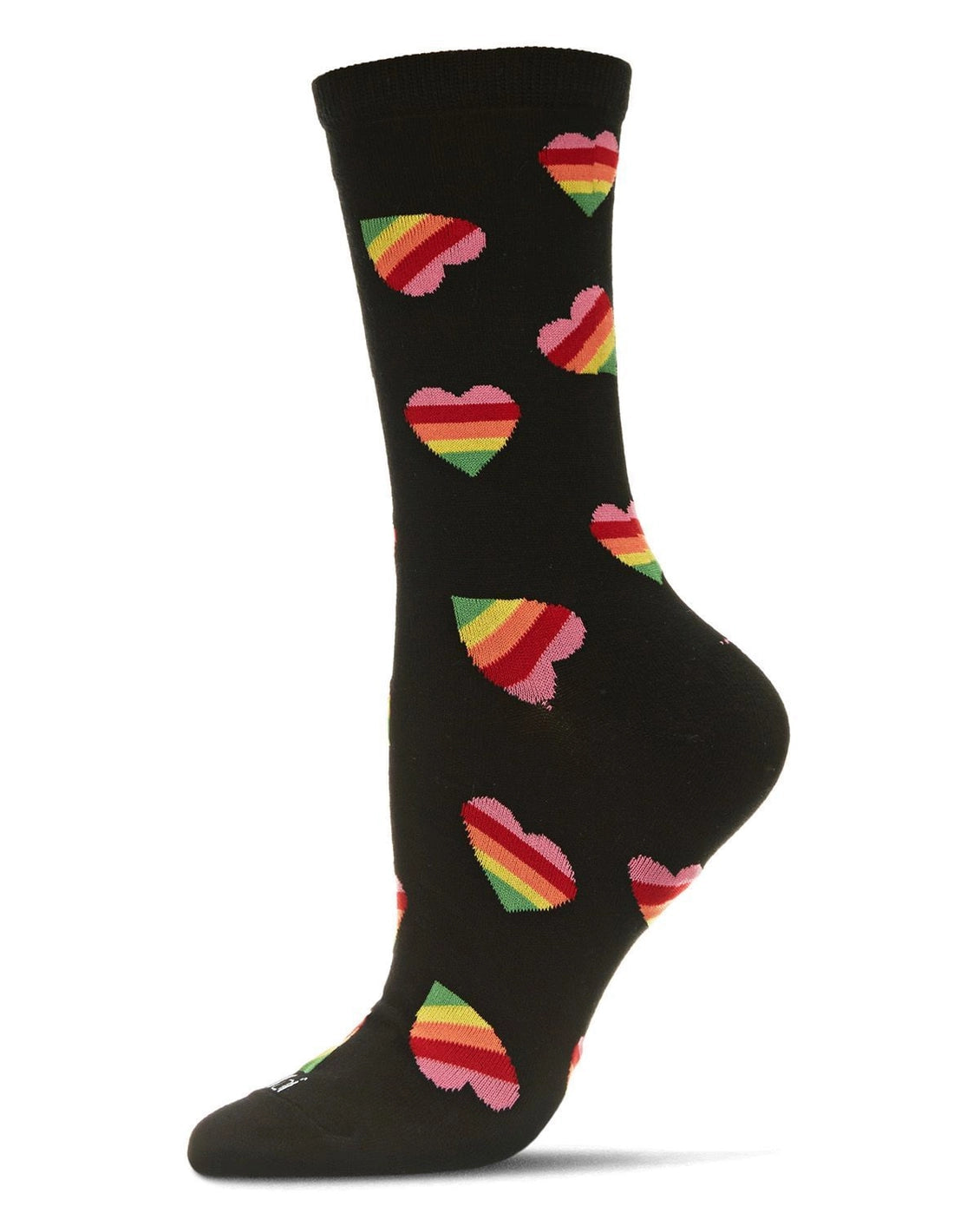 Crew Socks - Rainbow Heart Bamboo