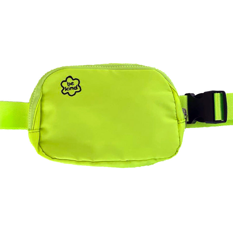 Belt Bag - Lime Green with Embroidered Flower