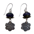 Earrings - Silver Flower with Bead