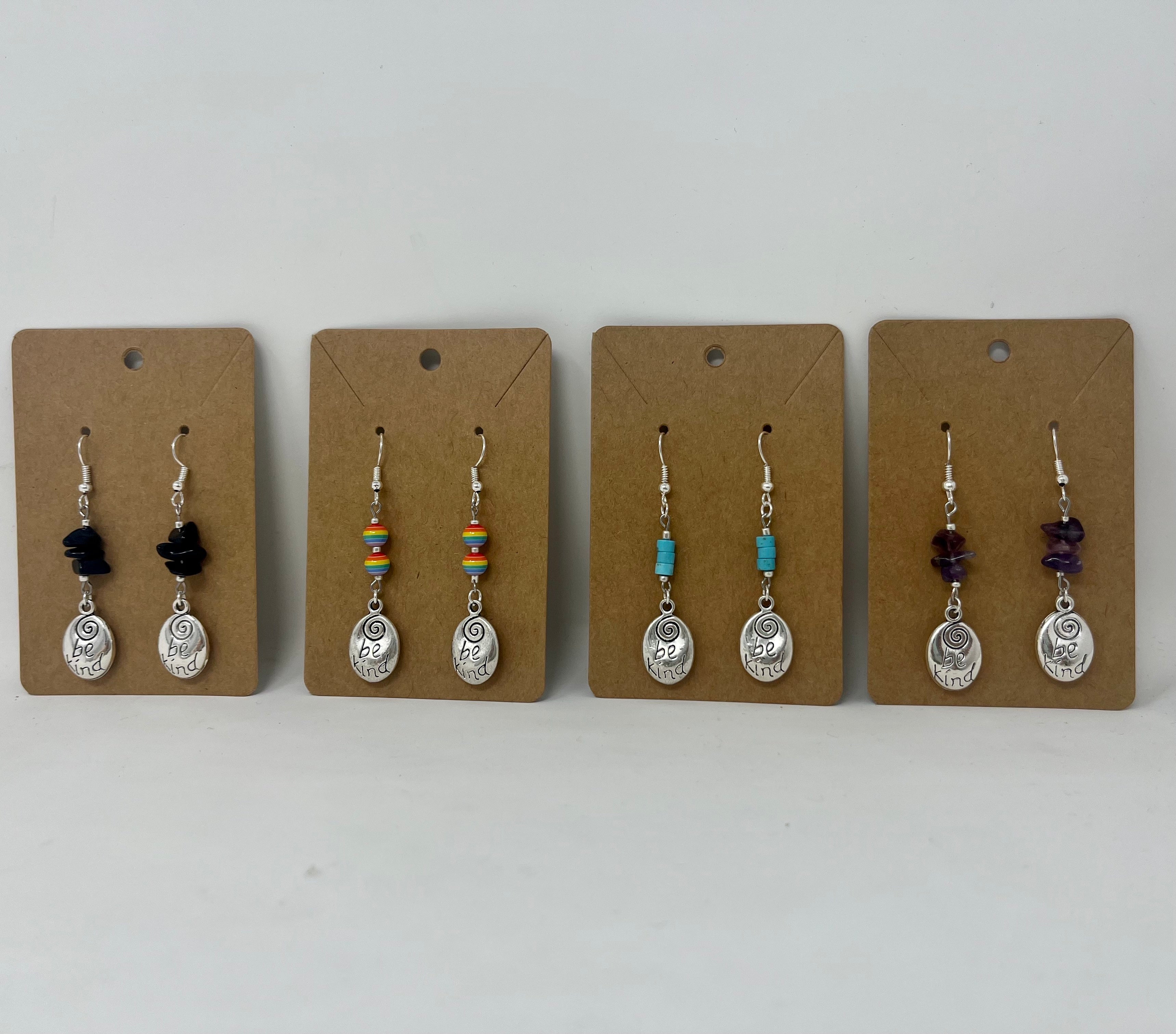 Earrings - Be Kind with Gemstone Beads
