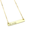 Hand Stamped Brass Bar Necklace