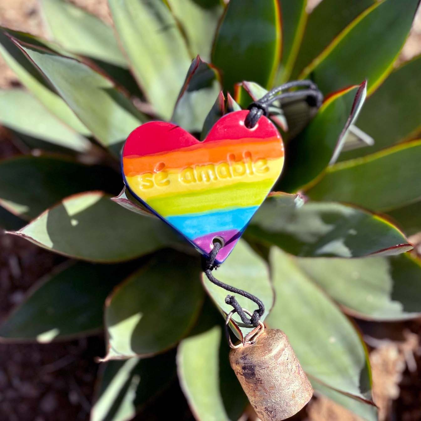 Heart Ornament - Pride Rainbow Spanish
