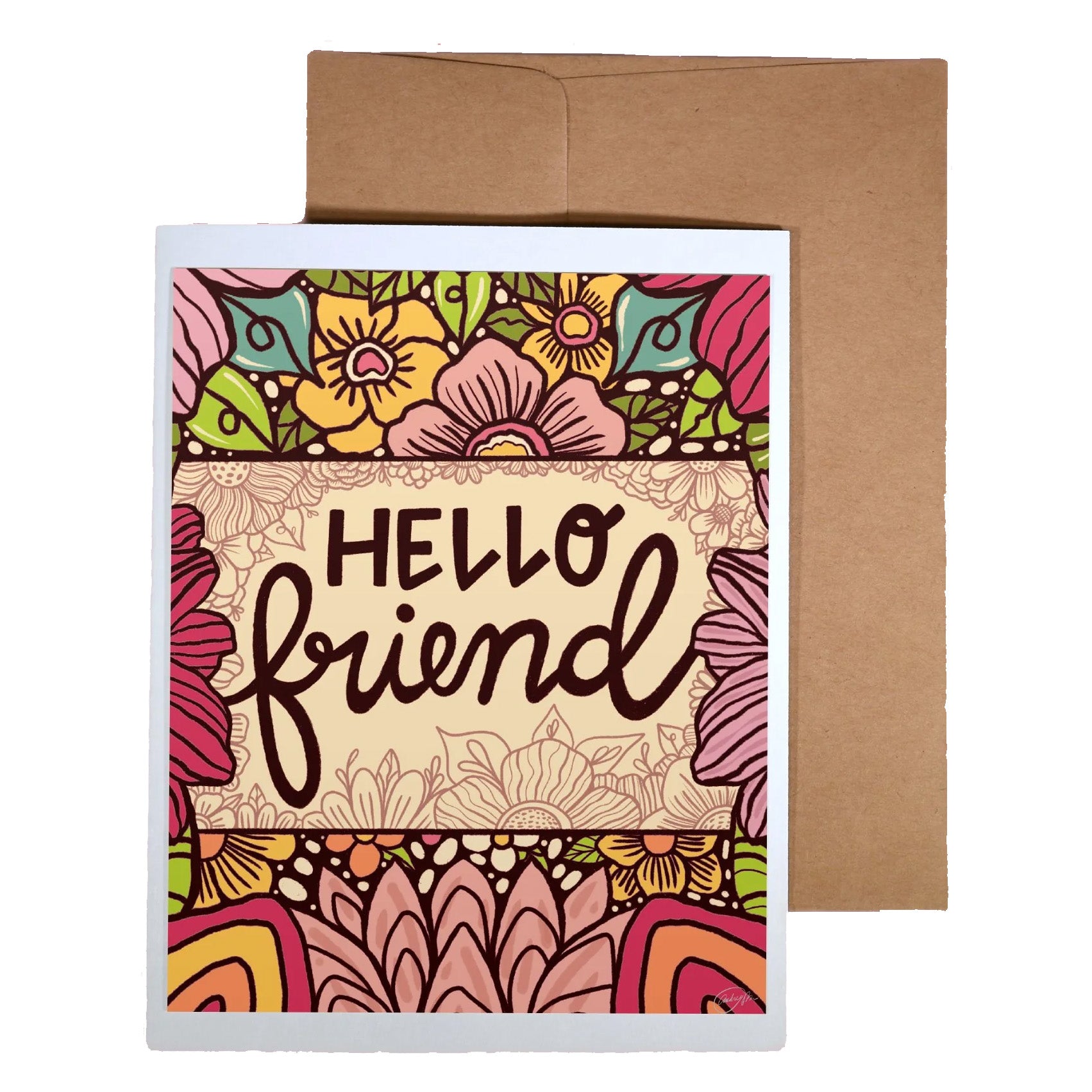 Card - Hello Friend  (Annotated Audrey)